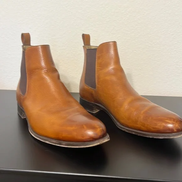 Taft Goodyear Welt Leather Tan Brown Chelsea Oxford boots Men Size 42 US 9 The Hiro Boot in Honey - Men main image 4